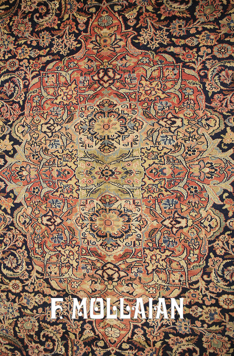 Tapis Persan Antique Kashan Dabir n°:44841219